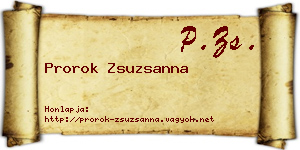 Prorok Zsuzsanna névjegykártya